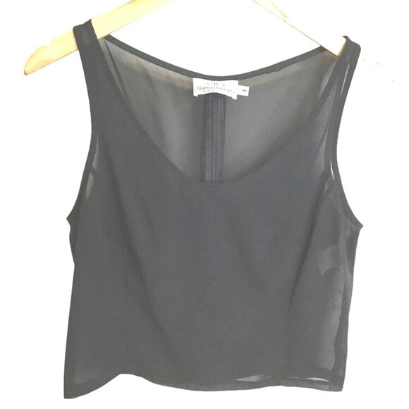 MARISA MINICUCCI Women Sheer Black Layered Tank Top Minimalist Made Canada 8 - Picture 1 of 8